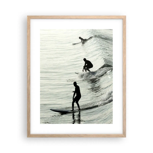 Plagát v ráme zo svetlého duba - Vlne v ústrety - 40x50 cm