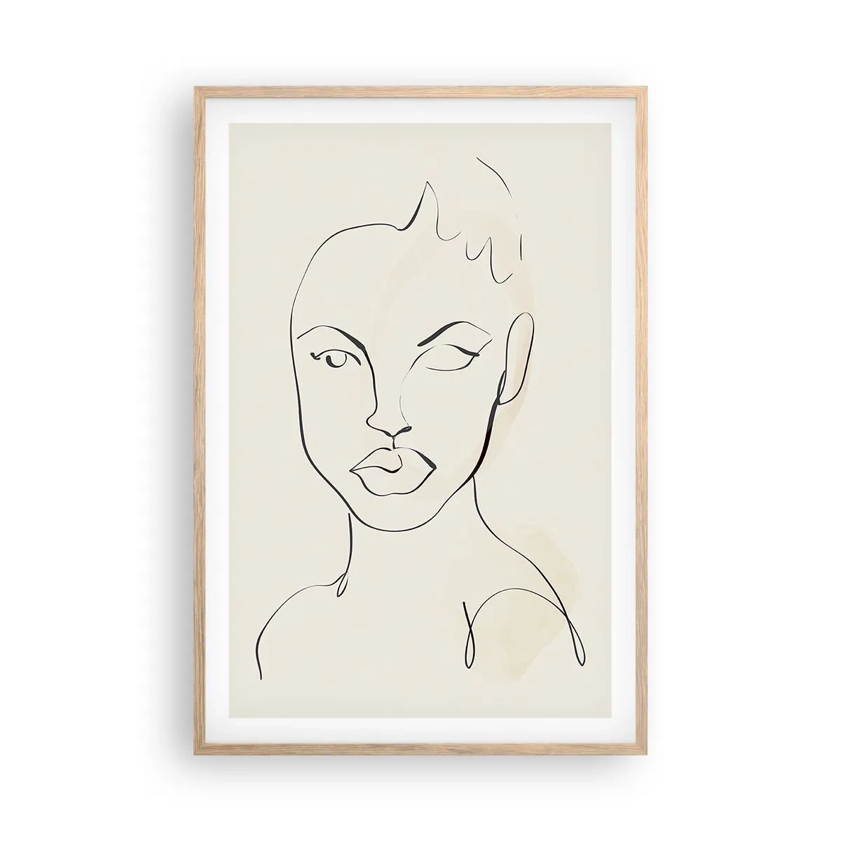 Plagát v ráme zo svetlého duba - Obrys zmyselnosti - 61x91 cm