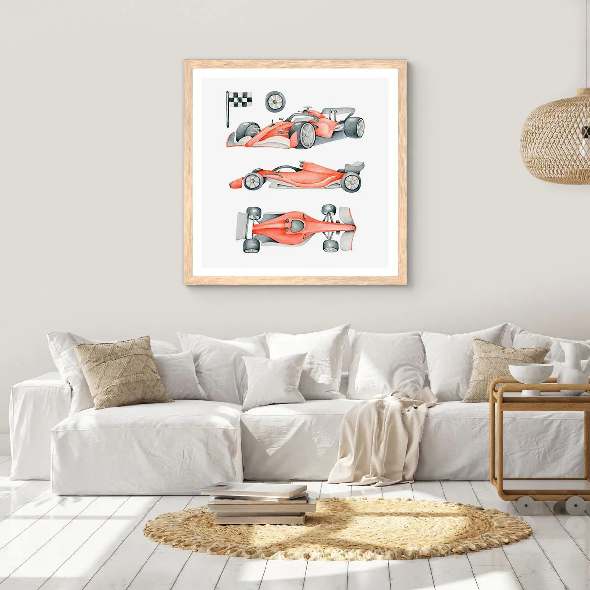 Plagát v ráme zo svetlého duba - Dobehnúť sen - 30x30 cm