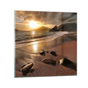 Obraz na skle - Choď za slnkom k výšinám - 30x30 cm