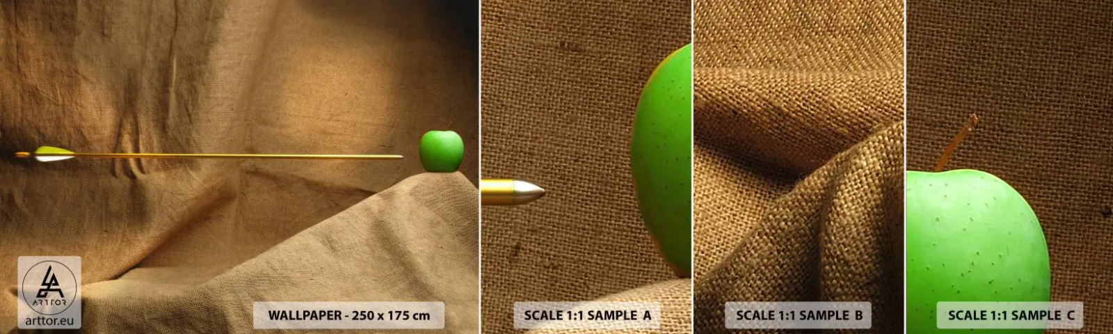 Vzorka Fototapeta Standard Eco - Privolať ducha Wilhelma Tella - Grafika, Abstrakcia, Lukostrelecký šíp - 100x30 cm