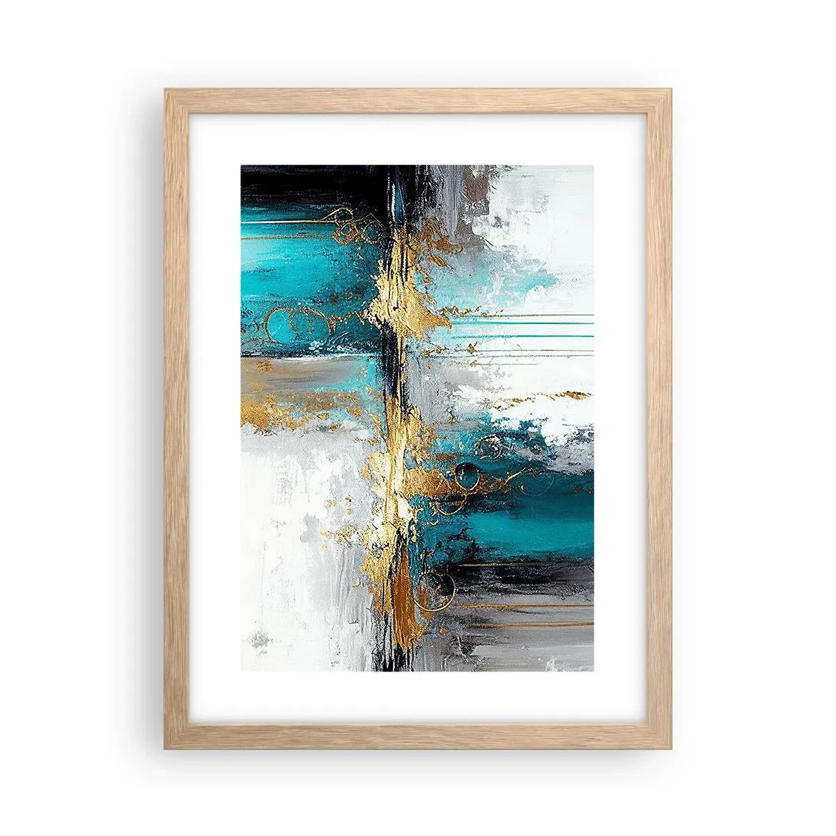 Plagát v ráme zo svetlého duba - Všetko plynie - 30x40 cm