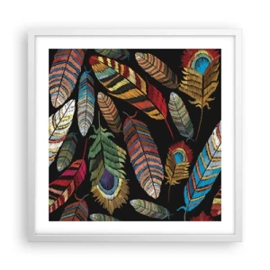 Plagát v bielom ráme - Vtáčí karneval - 50x50 cm