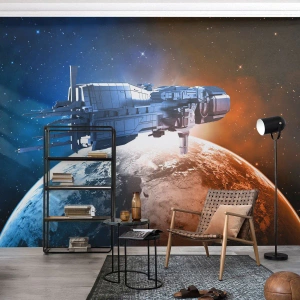 Samolepiaca Fototapeta Deluxe Sticker - Pozorný pozorovateľ - Kozmos, Kozmická loď, Kyvadlová doprava - 500x350 cm