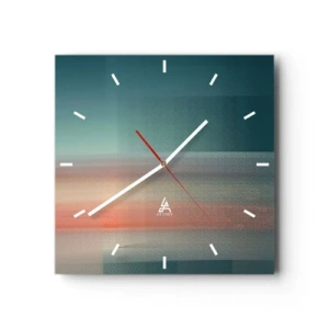 Nástenné hodiny - Abstrakcia: vlny svetla - 40x40 cm