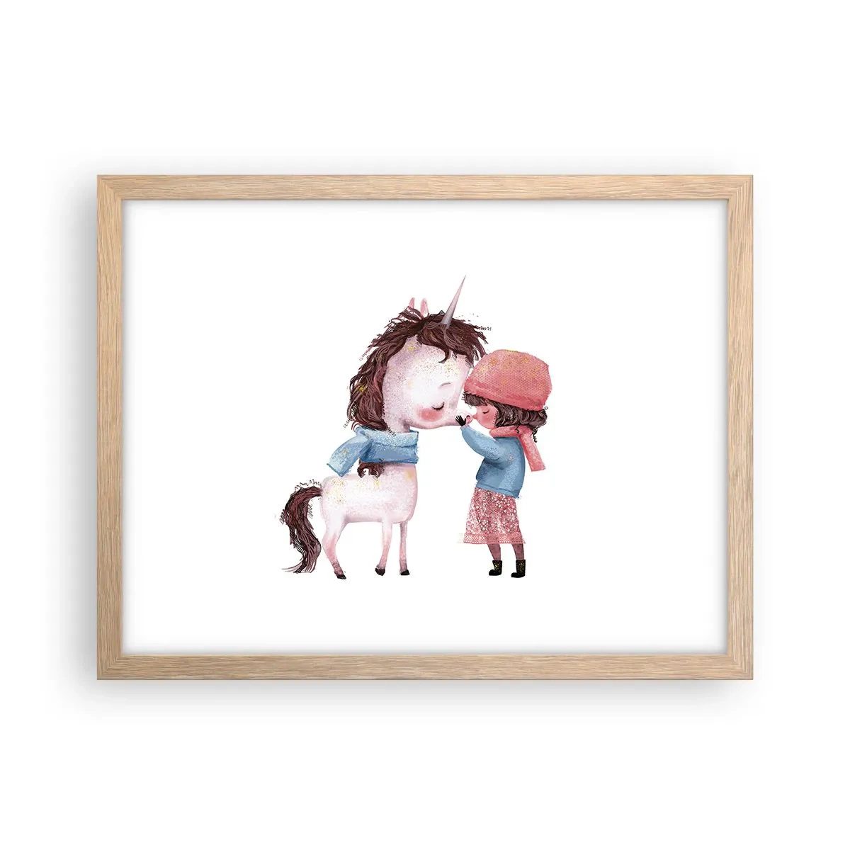 Plagát v ráme zo svetlého duba - Zimný príbeh - 40x30 cm