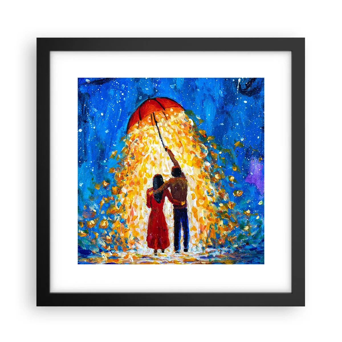 Plagát v čiernom ráme - Mágia daždivého večera? - 30x30 cm