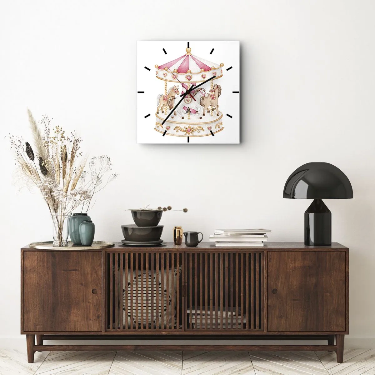 Nástenné hodiny - Sladký svet detstva - 30x30 cm
