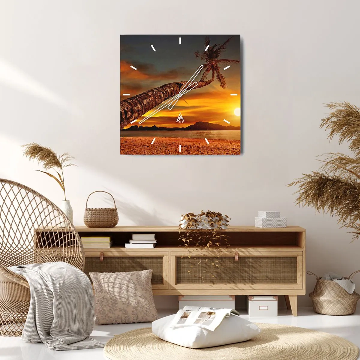 Nástenné hodiny - Exotické prázdniny, karibské dobrodružstvo - 40x40 cm