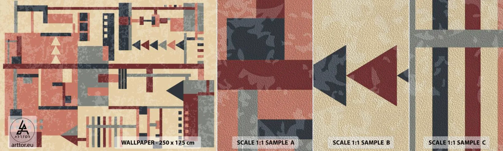 Vzorka fototapety Premium Sand - Vodorovná a zvislá kombinácia - Abstrakcia, Kus, Moderný vzor - 100x30 cm