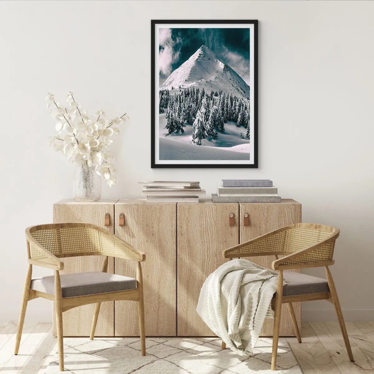 Plagát v čiernom ráme - Krajina snehu a ľadu - 61x91 cm