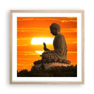 Plagát v ráme zo svetlého duba - Bez strachu zo sveta - 50x50 cm