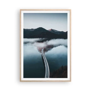 Plagát v ráme zo svetlého duba - Pri vode hladkej ako zrkadlo - 70x100 cm