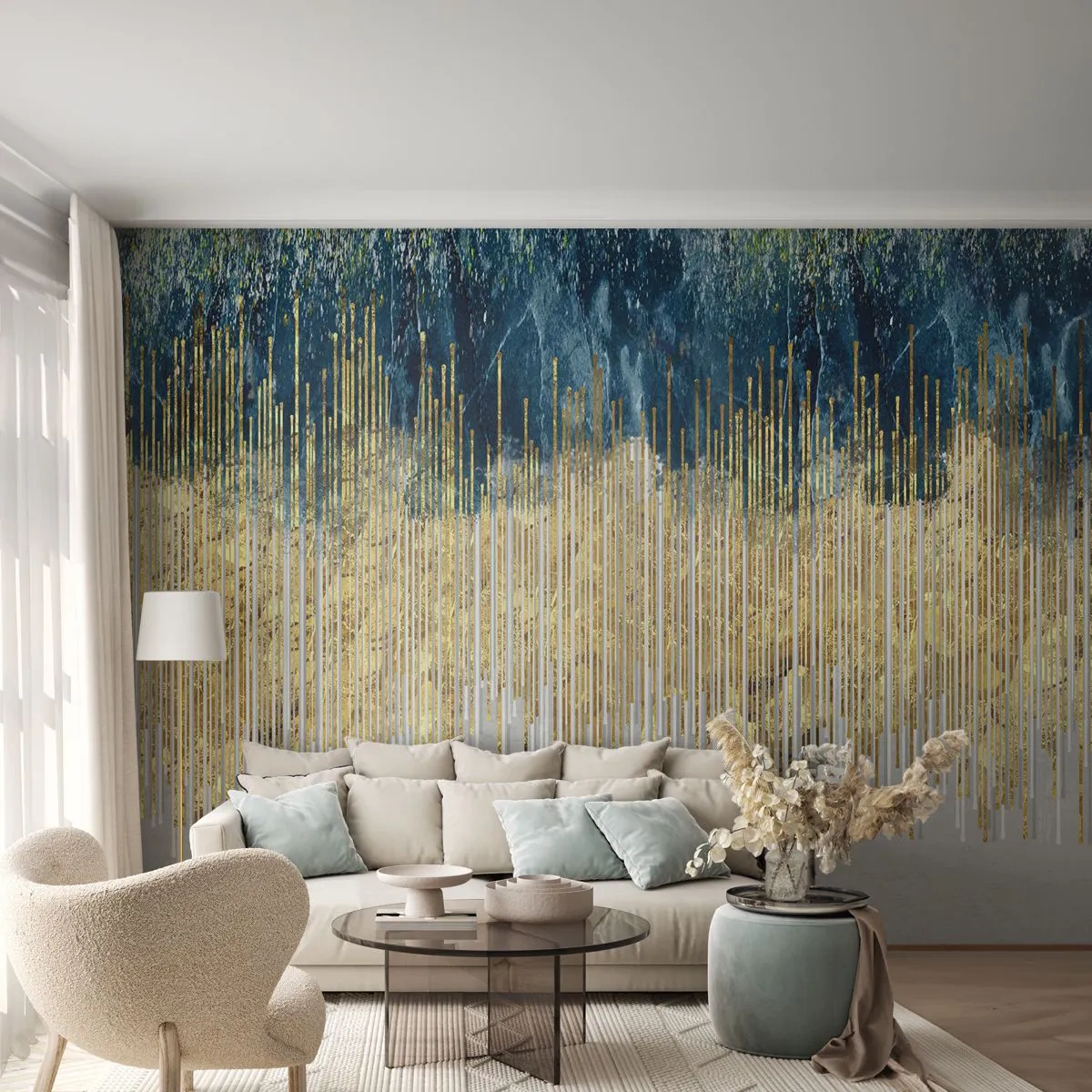 Fototapeta Premium Canvas - Pozlátená hranica - Kus, Art Deco, Súčasné - 250x175 cm