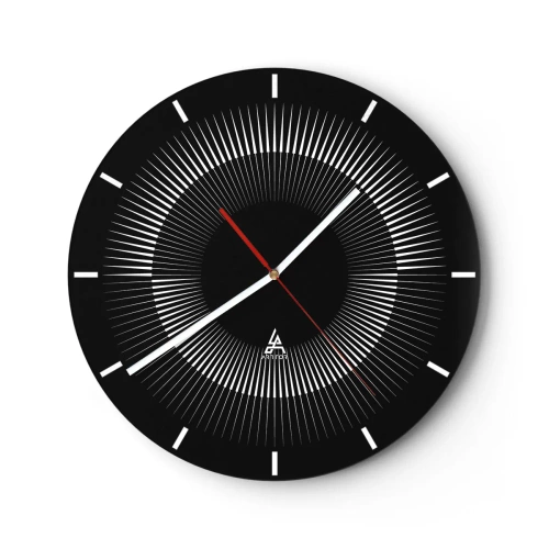 Nástenné hodiny - Čierne slnko - 40x40 cm