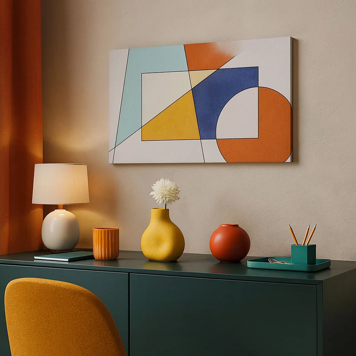 Obraz na plátne - Abstrakcia: modernistická zábava - 100x40 cm