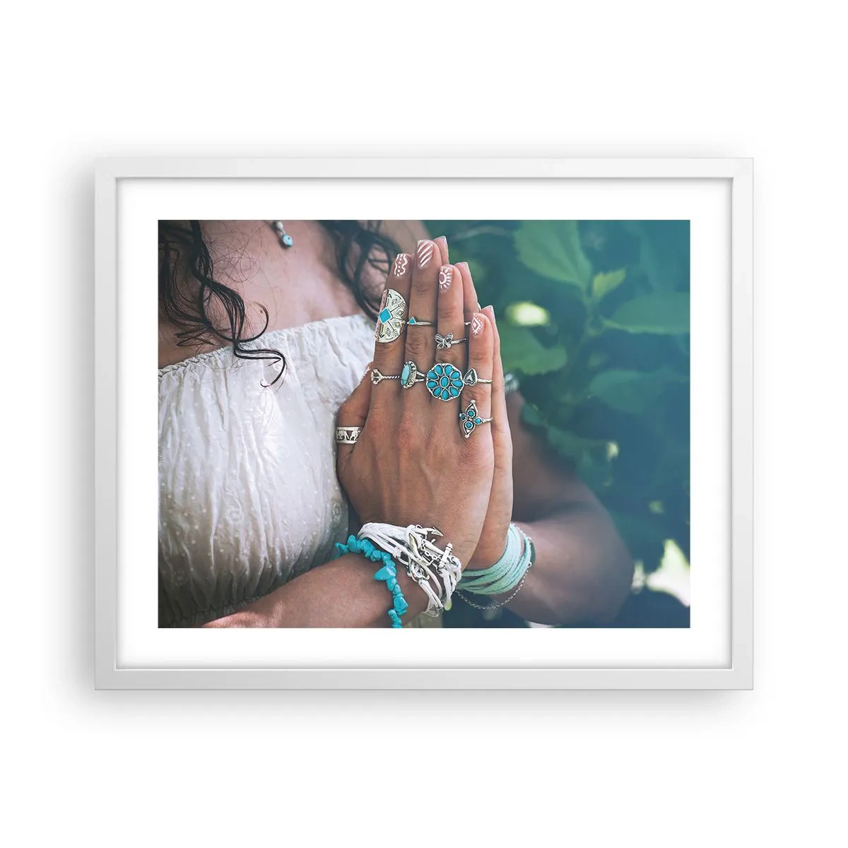 Plagát v bielom ráme - Vitajte v centre bytia - 50x40 cm