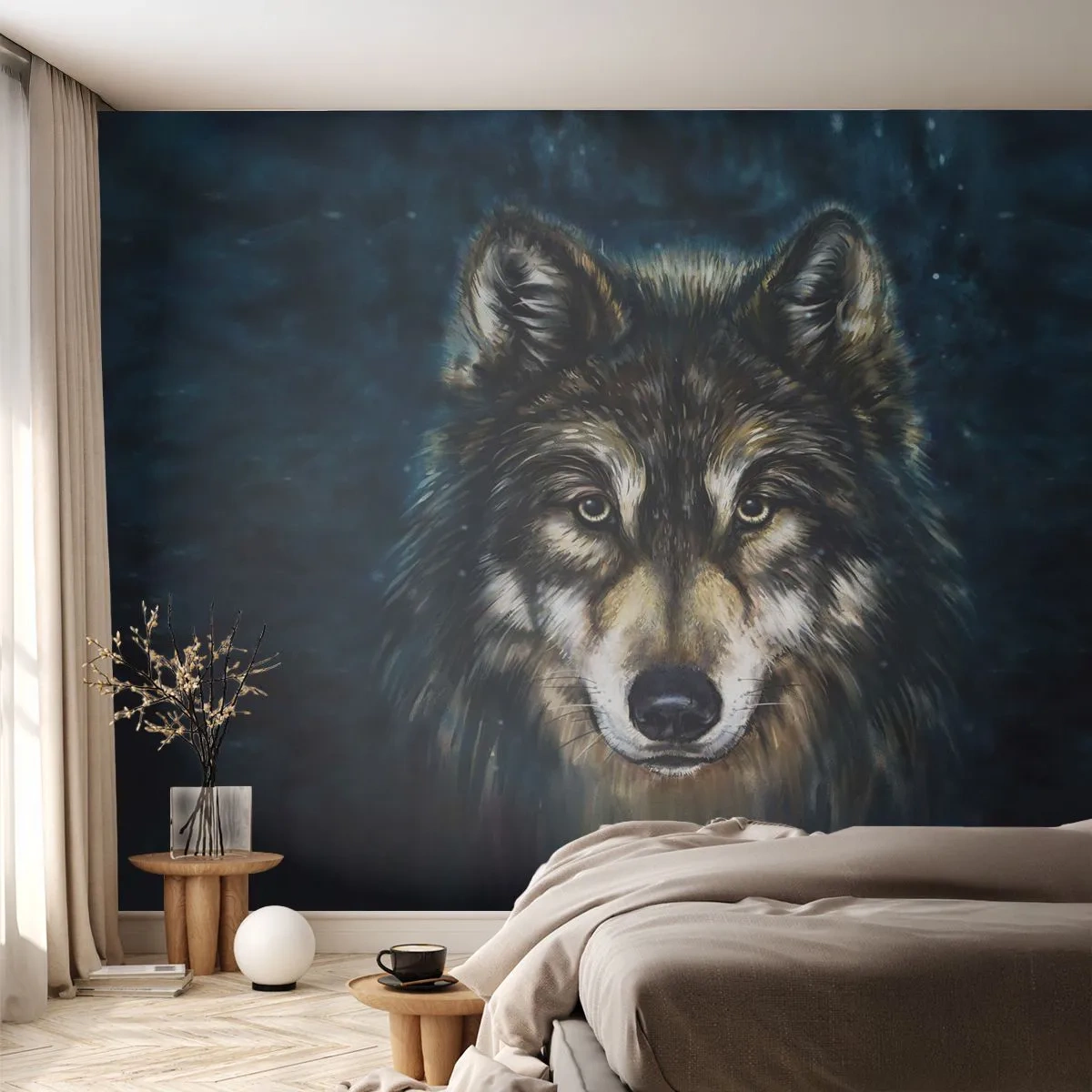 Samolepiaca Fototapeta Deluxe Sticker - Alfa? A omega - Wolf, Zvieratá, Maľovanie - 250x175 cm