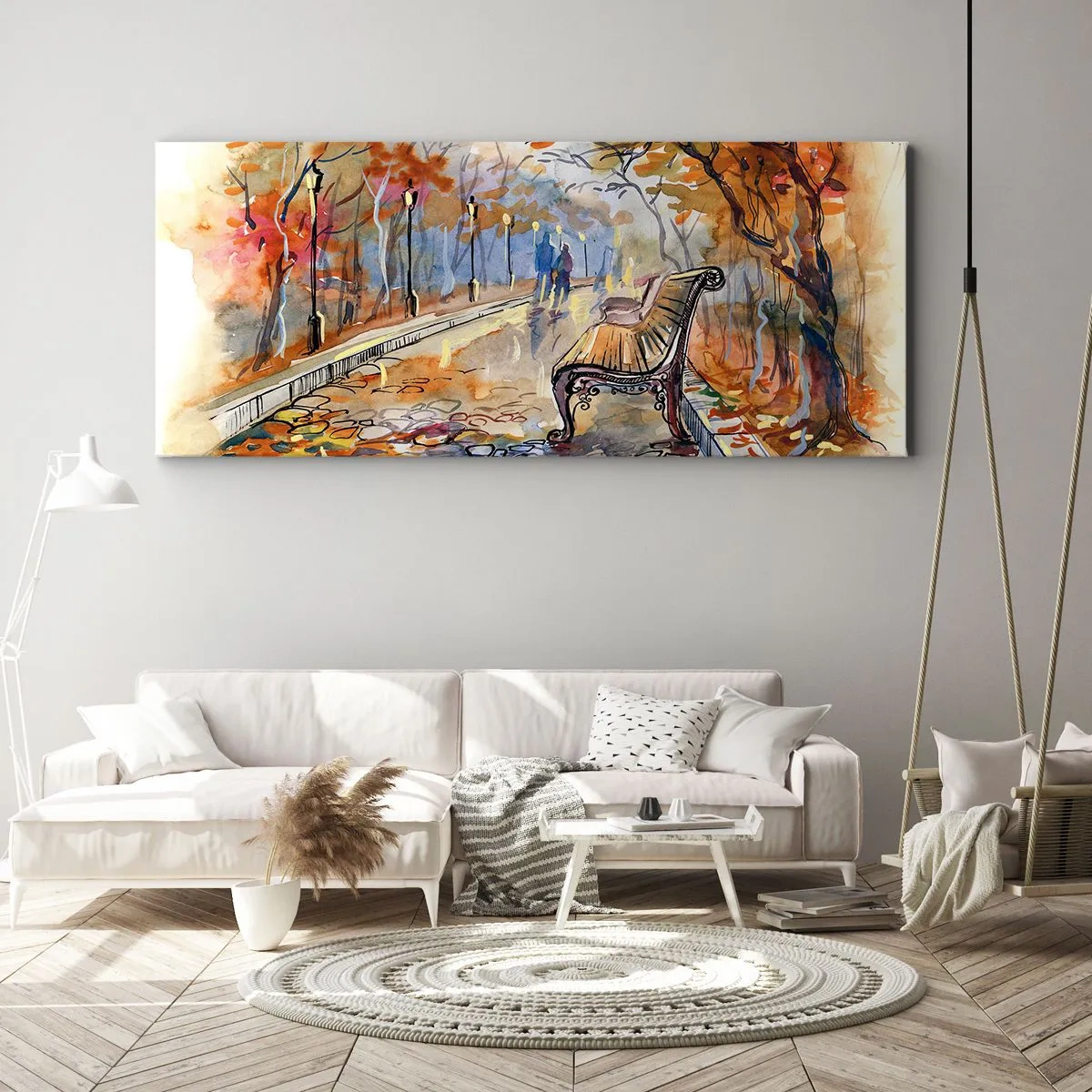 Obraz na plátne - Spoločne putovať jeseňou - 100x40 cm