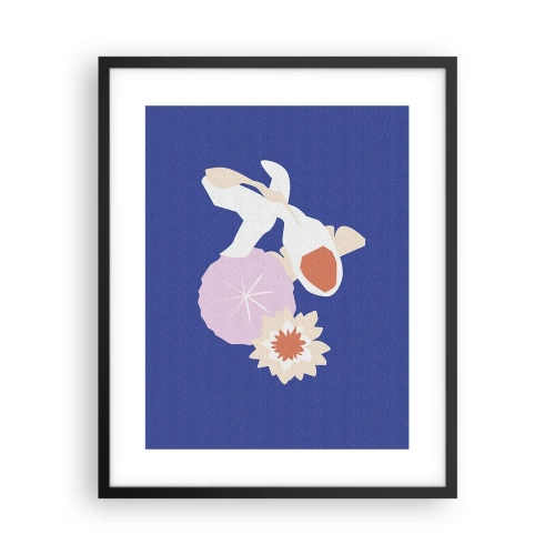 Plagát v čiernom ráme - Kompozícia kvetov a pukov - 40x50 cm