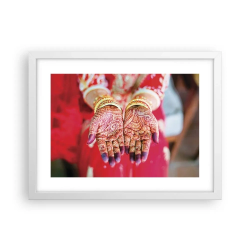 Plagát v bielom ráme - Pripravená chytiť šťastie - 40x30 cm