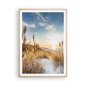 Plagát v ráme zo svetlého duba - Severná pláž - 70x100 cm