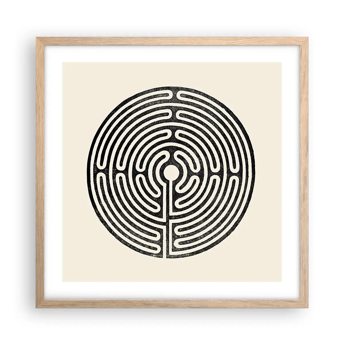 Plagát v ráme zo svetlého duba - Tajomný poriadok - 50x50 cm