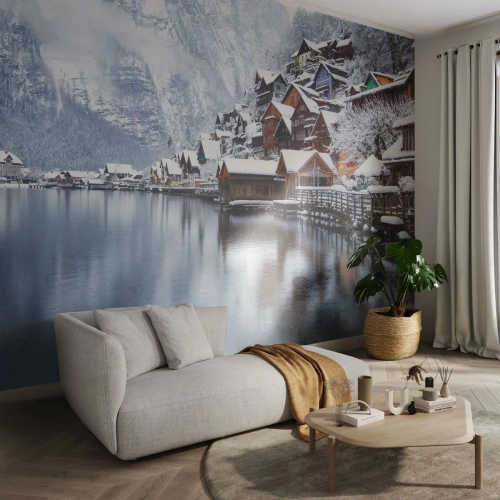 Fototapeta Premium Sand - V zimnej dekorácii - Krajina, Horská osada, Zima - 400x280 cm