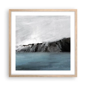 Plagát v ráme zo svetlého duba - Voda – zem: stret živlov - 50x50 cm