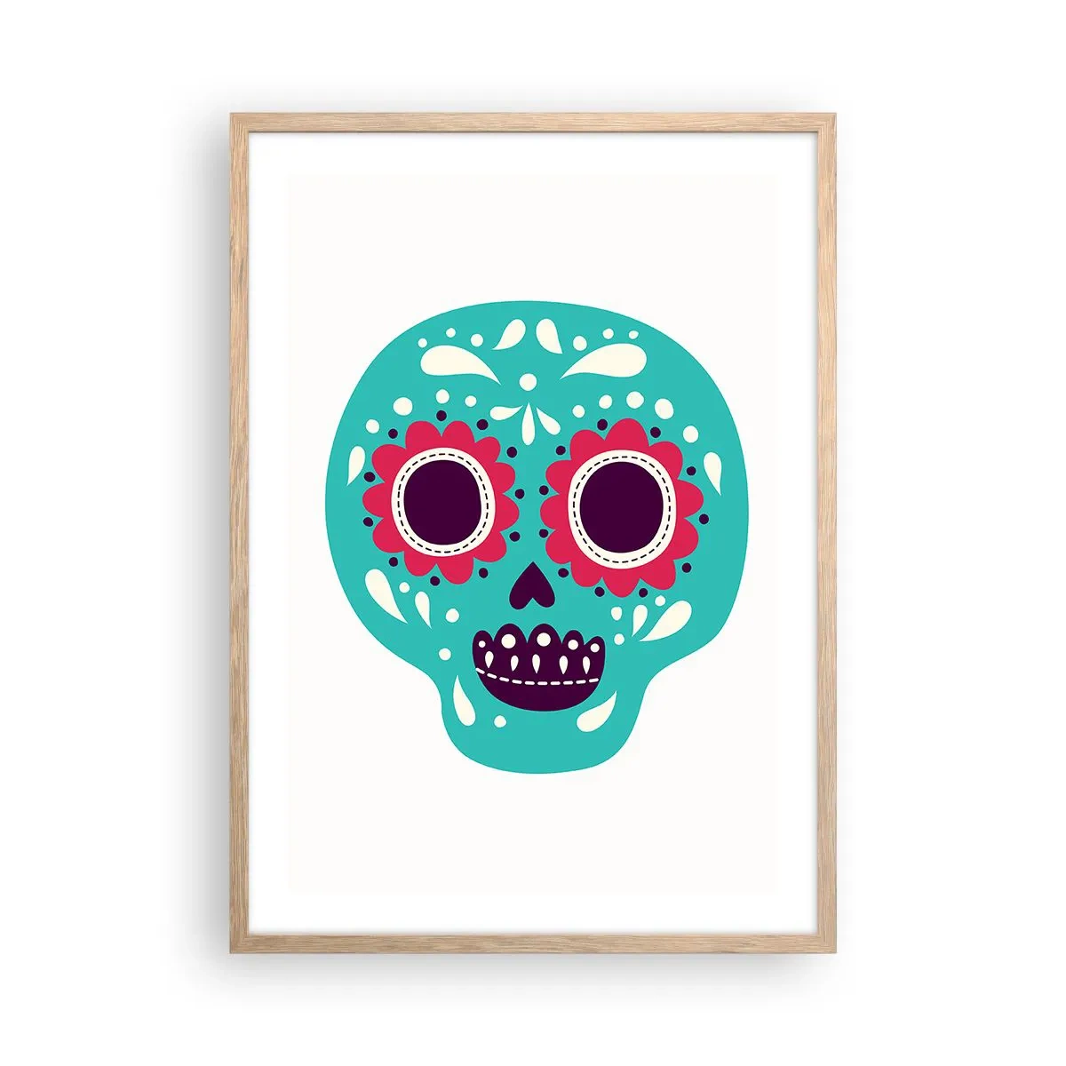 Plagát v ráme zo svetlého duba - Život – zábava až do smrti - 50x70 cm