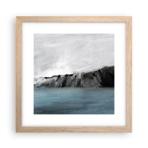 Plagát v ráme zo svetlého duba - Voda – zem: stret živlov - 30x30 cm