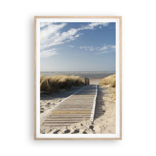 Plagát v ráme zo svetlého duba - Za dunou, v šumení trávy - 70x100 cm