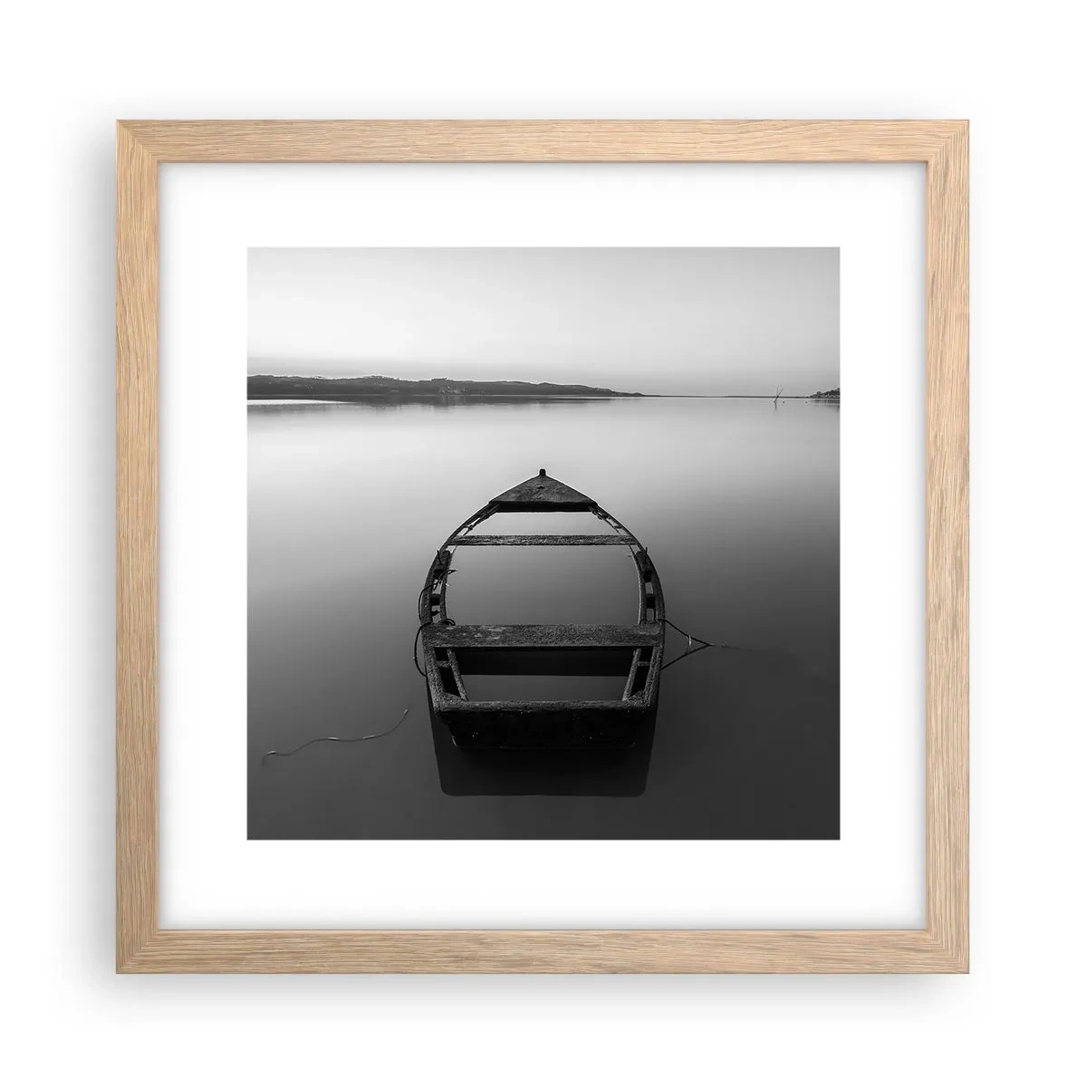 Plagát v ráme zo svetlého duba - Túžba a melanchólia - 30x30 cm