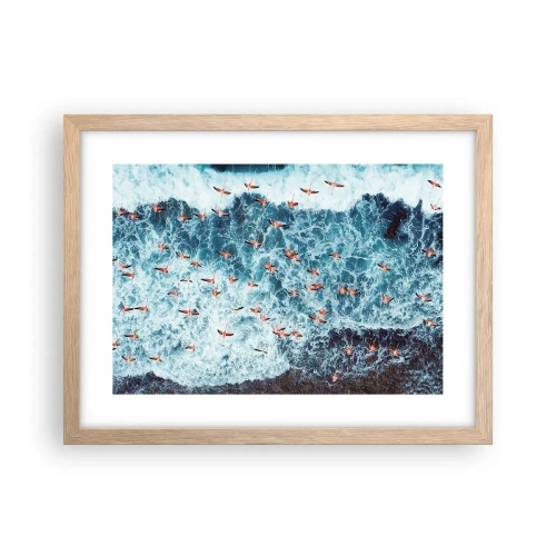 Plagát v ráme zo svetlého duba - Prímorský sprievod - 40x30 cm