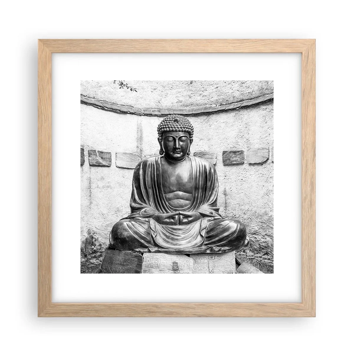 Plagát v ráme zo svetlého duba - Pri zdroji pokoja - 30x30 cm