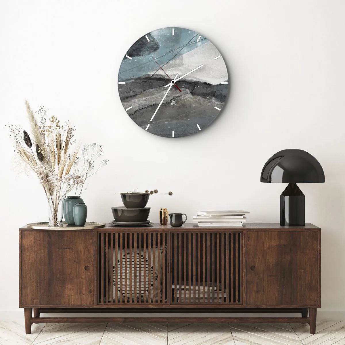 Nástenné hodiny - Abstrakcie: skaly a ľad - 40x40 cm