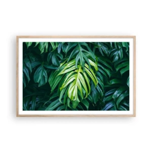 Plagát v ráme zo svetlého duba - Ponoriť sa do sviežosti - 91x61 cm