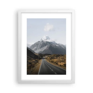 Plagát v bielom ráme - Cesta do srdca hôr - 30x40 cm