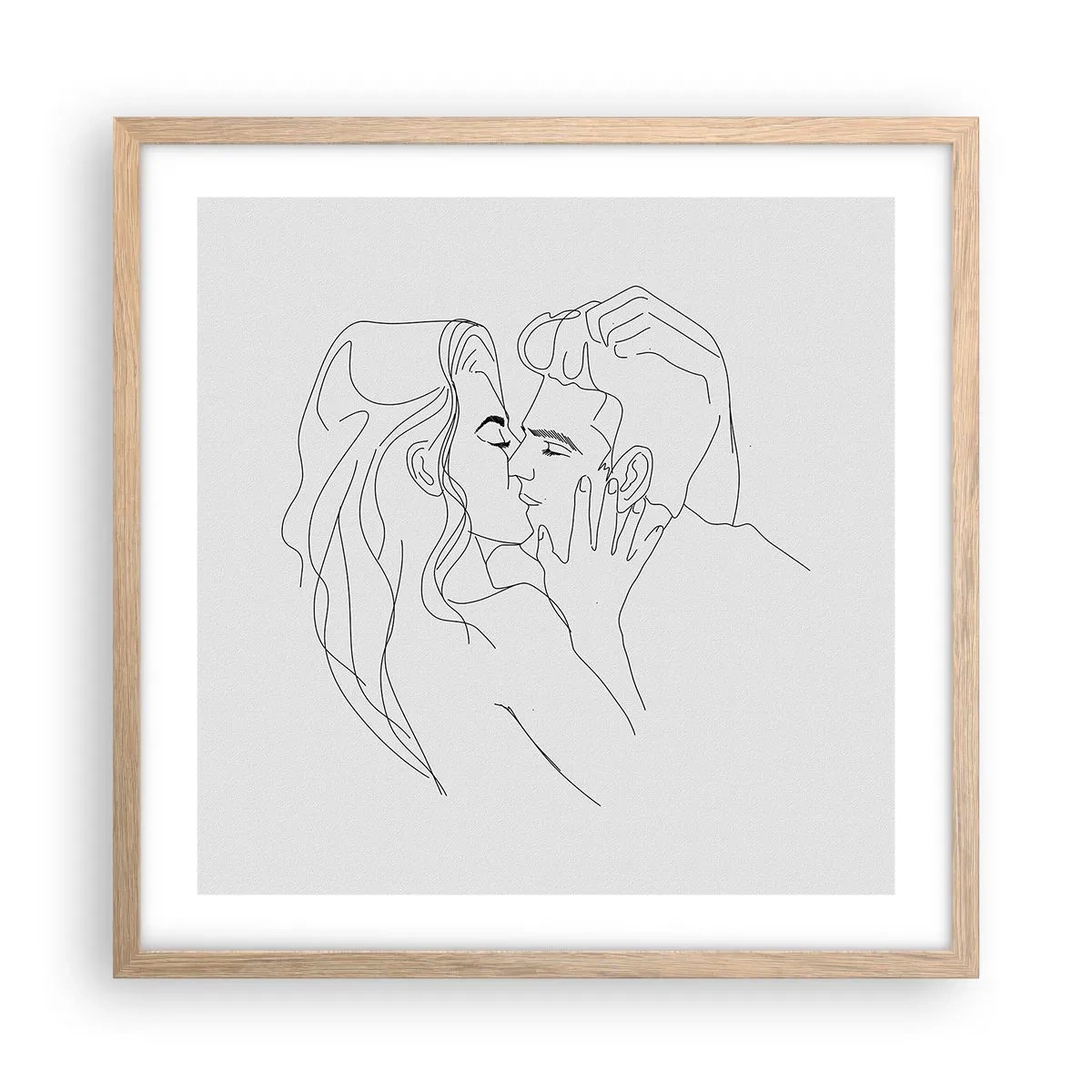 Plagát v ráme zo svetlého duba - Jedným ťahom - 50x50 cm