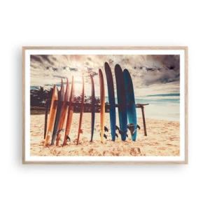 Plagát v ráme zo svetlého duba - Dobrú noc, tak zajtra. - 100x70 cm