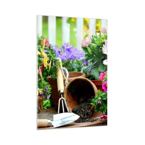 Obraz na skle - Záhradka Žofky - 80x120 cm
