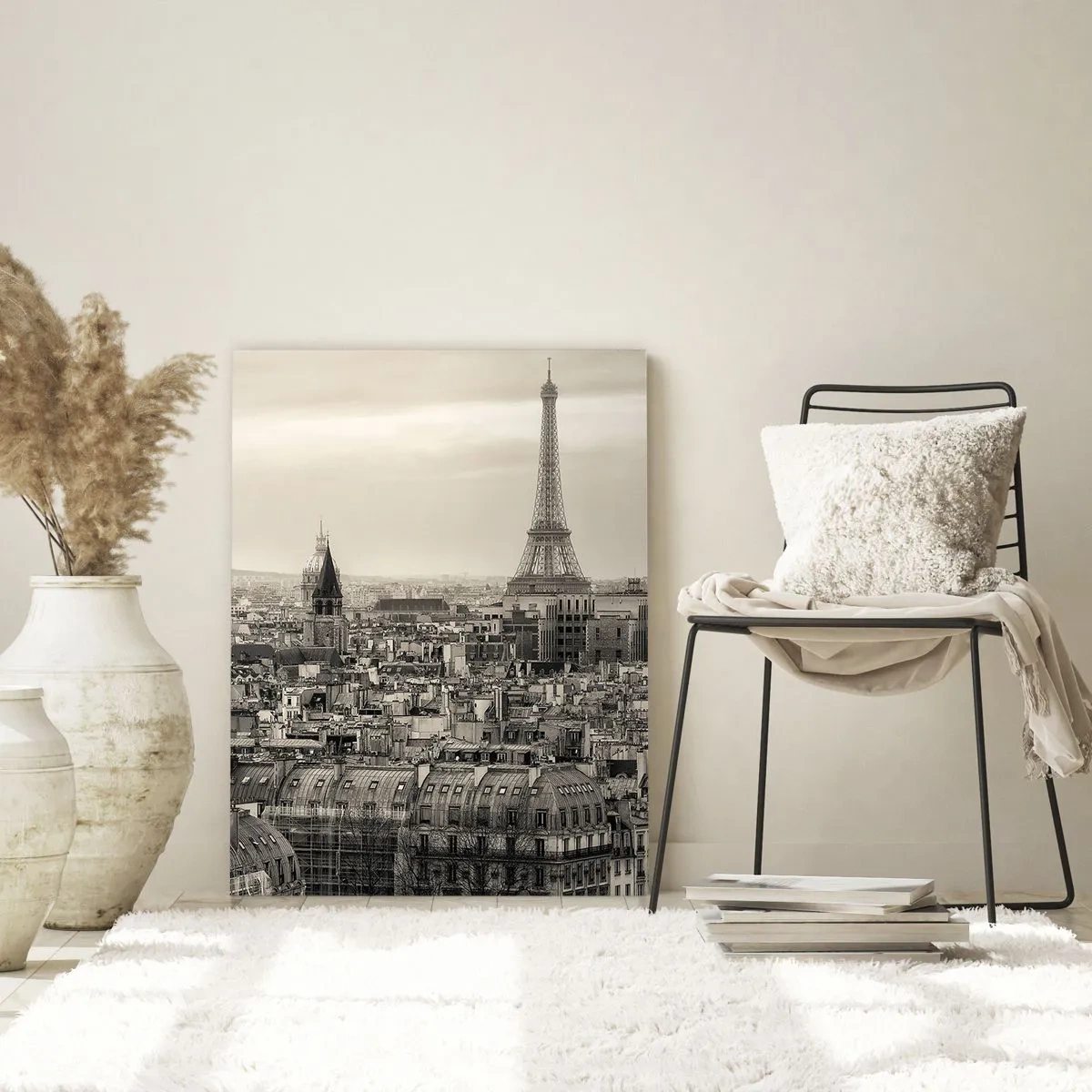Obraz na skle - Nad strechami Paríža - 50x70 cm