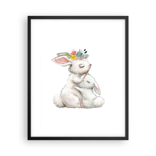 Plagát v čiernom ráme - Najlepšie je u mamy - 40x50 cm