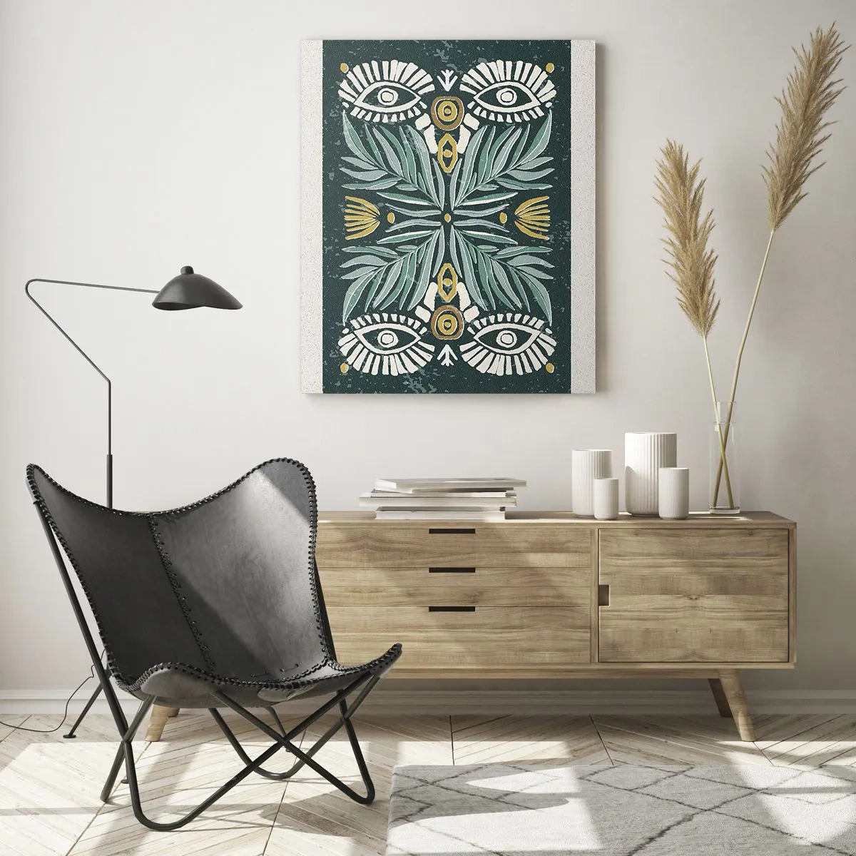 Obraz na skle - Ako ľudová vystrihovačka - 50x70 cm