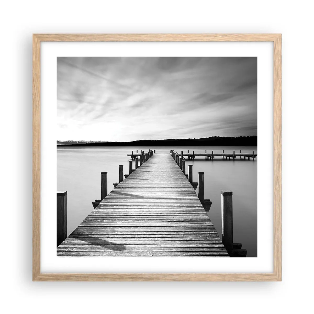 Plagát v ráme zo svetlého duba - Pri napájadle – pokoji - 50x50 cm