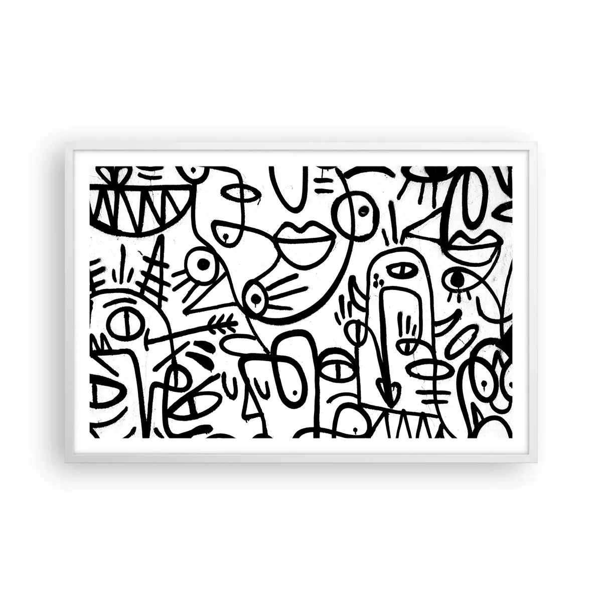Plagát v bielom ráme - Tváre a preludy - 91x61 cm