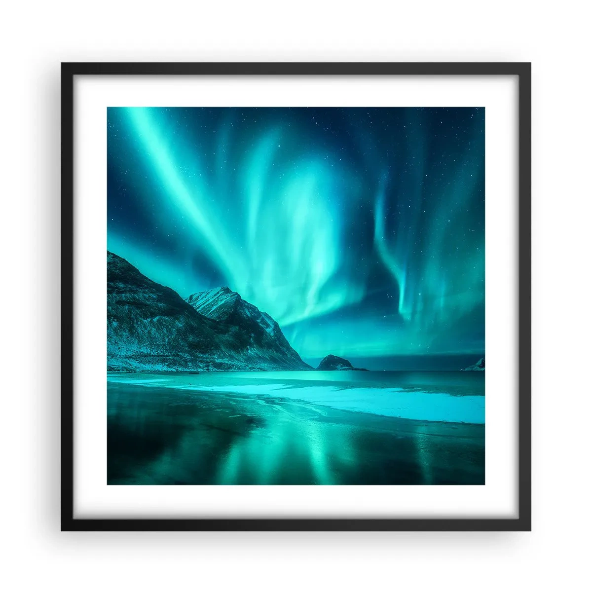 Plagát v čiernom ráme - Divy severu - 50x50 cm