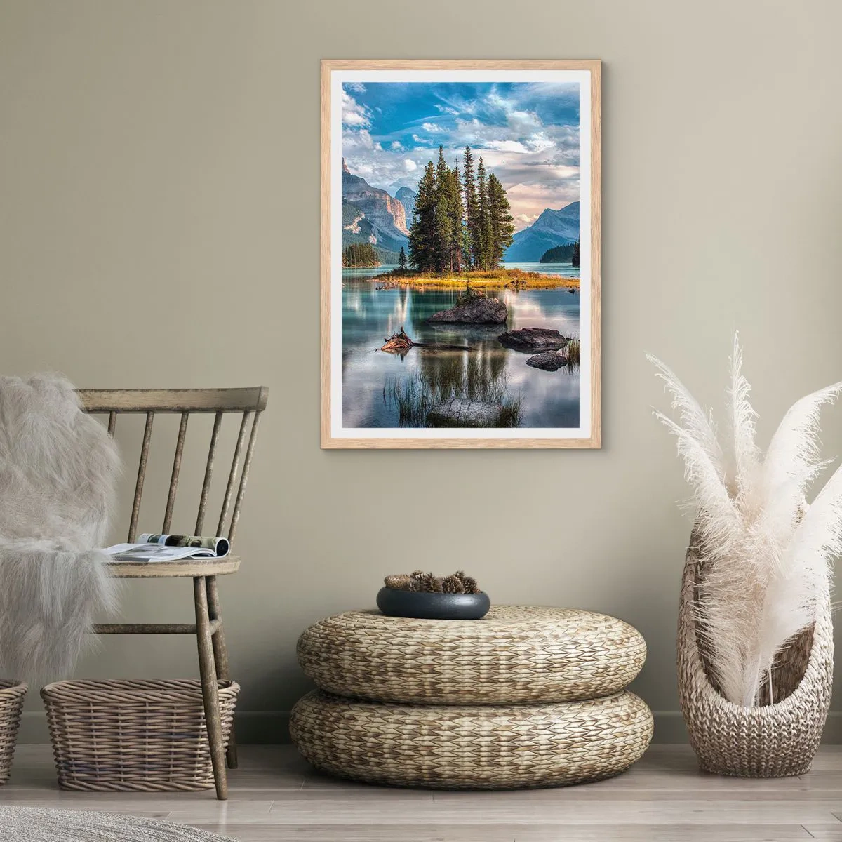 Plagát v ráme zo svetlého duba - Pri veľkej a čistej vode… - 70x100 cm