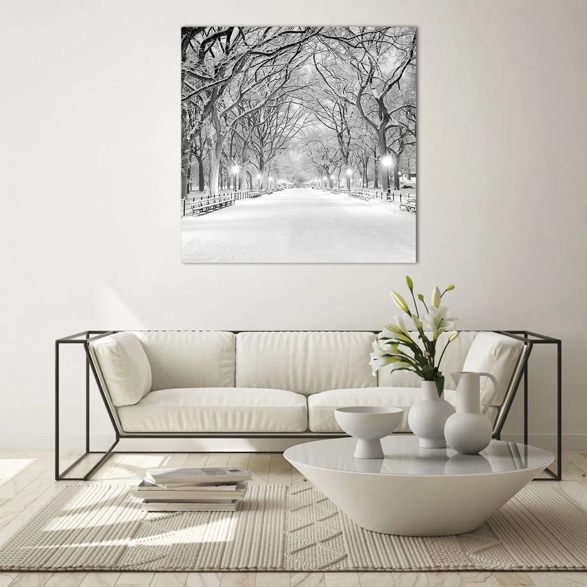 Obraz na skle - Štyri ročné obdobia – zima - 30x30 cm