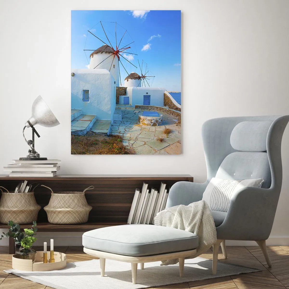 Obraz na skle - Modrý vietor od mora - 50x70 cm